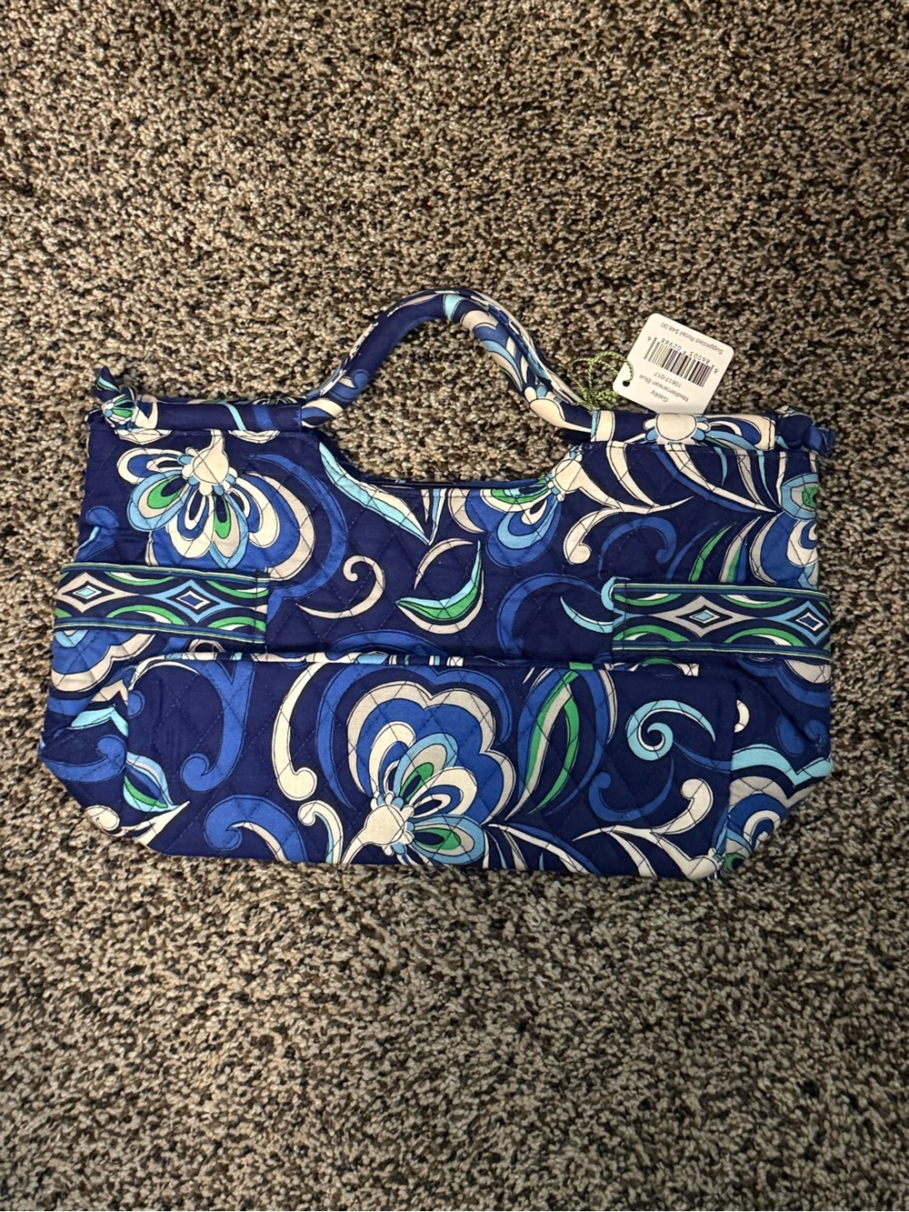 Vera Bradley Navy Blue Floral Quilted Tote
